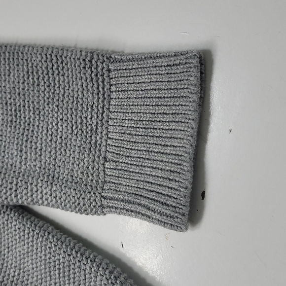 New! Cat & Jack Grey Cotton Basic Zip-Up Knit Bomber Jacket Sweater - Picture 3 of 8